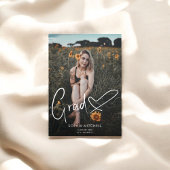 Girly Signature Hart Foto Afstuderen Drieluik Uitnodiging