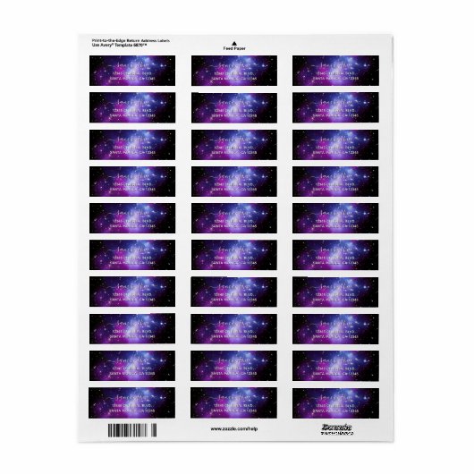 Girly Signature Purple Galaxy Celestial Etiket (Full Sheet)