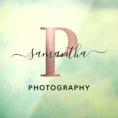 Girly Signature Roos Gold P Monogram Logo Raamsticker (Vel 3)