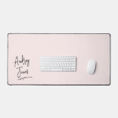 Girly Signature Script Monogram Roze Bureaumat (Keyboard & Muis)