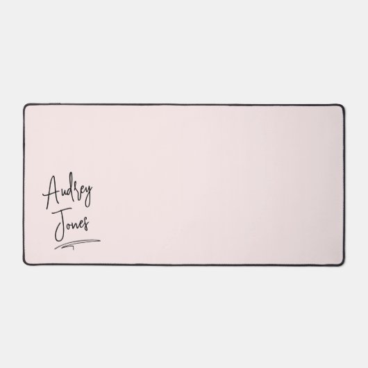 Girly Signature Script Monogram Roze Bureaumat (Voorkant)