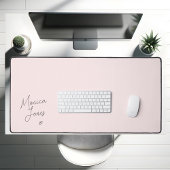 Girly Signature Script Schattig Monogram Roze Bureaumat
