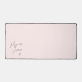 Girly Signature Script Schattig Monogram Roze Bureaumat (Voorkant)