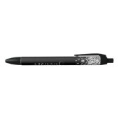 Girly Signature Sparkly Silver Glitter Zwarte Inkt Pen (Bovenkant)