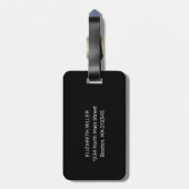 Girly Silver Driving Glitter Monogram Name Bagagelabel (Achterkant verticaal)