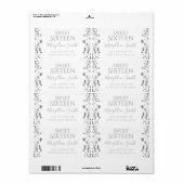 Girly Silver Foil Confetti Sweet Sixteen Etiket (Full Sheet)