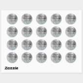 Girly Silver Foil Holo Glitter Birthday Ronde Sticker (Vel)