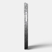 Girly Silver Glitter Black Ombre gepersonaliseerd Case-Mate iPhone Case (Achterkant / Links)
