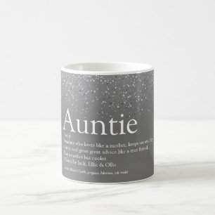 Girly Silver Glitter Cool tante Definition Koffiemok