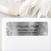 Girly Silver Glitter en Folie Etiket (Insitu)