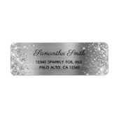 Girly Silver Glitter en Folie Etiket (Voorkant)