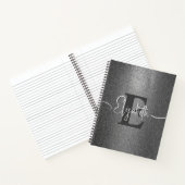 Girly Silver Glitter Gepersonaliseerde Monogram Na Notitieboek (Binnen)