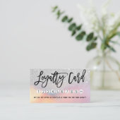 Girly Silver Glitter Iridescent Holographic Ombre Klantenkaartje (Staand voorkant)