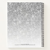 Girly Silver Glitter Jouw naam Sketchbook Notitieboek (Achterkant)
