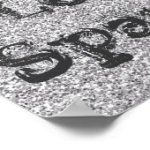 Girly Silver Glitter Live Love Sparkle Quote Poster (Hoek)