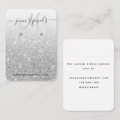 Girly Silver Glitter Logo Jewelry Earring Display Visitekaartje (Voorkant / Achterkant)
