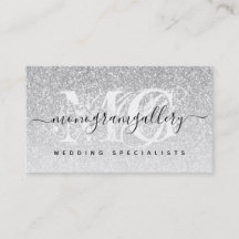 Girly Silver Glitter Luxe Glam Monogram