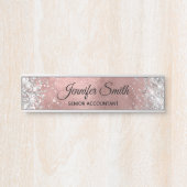 Girly Silver Glitter Roos Gold Ombre Folie Deurbordje (Voorkant)