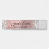 Girly Silver Glitter Roos Gold Ombre Folie Deurbordje (Voorkant)