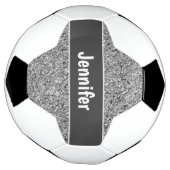 Girly Silver Glitter Sparkle-gepersonaliseerde Kin Voetbal (Gedraaid)