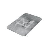 Girly Silver Glitter Sparkle Glam Monogram Naam Badmat (Gekanteld)