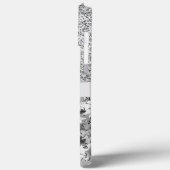 Girly Silver Glitter Stars Monogram Case-Mate iPhone Case (Achterkant / Links)