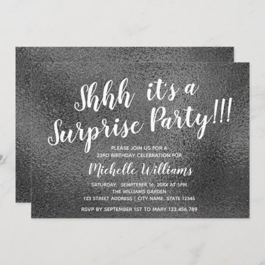 Girly Silver Glitter | Vertrouwelijke feestdag Kaart (Voorkant / Achterkant)