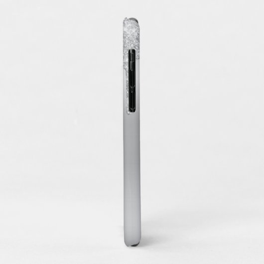 Girly Silver Grey Sparkle Glitter Bling Monogram Case-Mate iPhone Case (Achterkant/links)