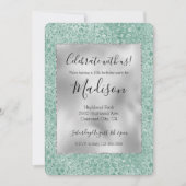 Girly Silver Mint Glitter Glitz Luipaard print Kaart (Voorkant)