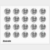 Girly Silver Ombre Holo Glitter Hartelijk dank Ronde Sticker (Vel)