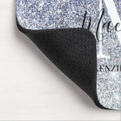 Girly Silver Paarse Ombre Glitter Monogram Naam Muismat (Hoek)