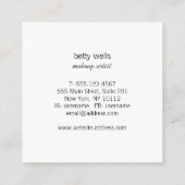 Girly Silver Sequin Striped Makeup Artist Vierkante Visitekaartje (Achterkant)