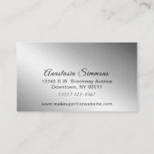 Girly Silver Shimmer Folie Glitter Visitekaartje (Achterkant)