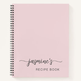 Girly Simple Blush Roze Kookboek Recept Handtekeni Notitieboek