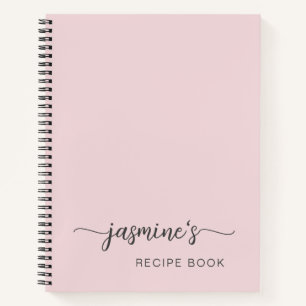 Girly Simple Blush Roze Kookboek Recept Handtekeni Notitieboek
