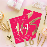 Girly Simple Gold Foil Neon Pink Sweet 16 Kaart<br><div class="desc">Deze girale, moderne en chic faux drukten gouden folie Sweet 16 op een neon roze achtergrond, de feestelijke uitnodiging voor verjaardagsfeestjes is perfect voor de trendy en stijlvolle jonge tiener. Het elegante en glamoureuze ontwerp van deze uitnodiging zal de perfecte aanvulling zijn op de perfecte dag van elk meisje. Pas...</div>