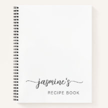 Girly Simple White Cookbook Recept Handtekening No