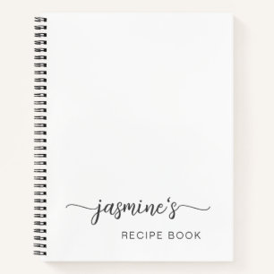 Girly Simple White Kookboek Recept Handtekening No Notitieboek