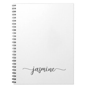 Girly Simple White Kookboek Recept Handtekening Notitieboek