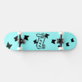 Girly skateboard in ijsblauw met Butterfly (Horizontaal)