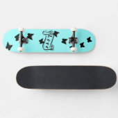 Girly skateboard in ijsblauw met Butterfly (Horizontaal)