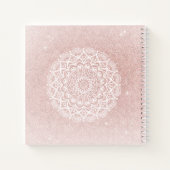 Girly Sketchbook Jouw naam Roos Goud Roze Glitter Notitieboek (Achterkant)