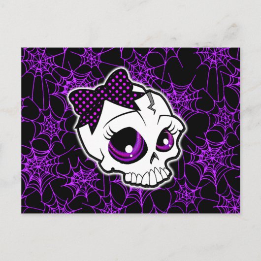 Girly Skull Briefkaart (Voorkant)