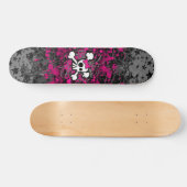Girly Skull & Crossbones Skateboard (Horizontaal)