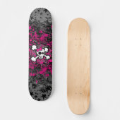 Girly Skull & Crossbones Skateboard (Voorkant)