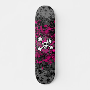 Girly Skull & Crossbones Skateboard
