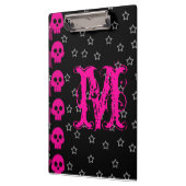 Girly Skull EMO Punk Monogram Initiaal Clip Board Klembord (Links)