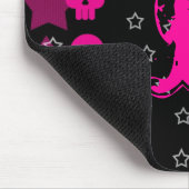 Girly Skull EMO Punk Monogram Initiaal Muismat (Hoek)