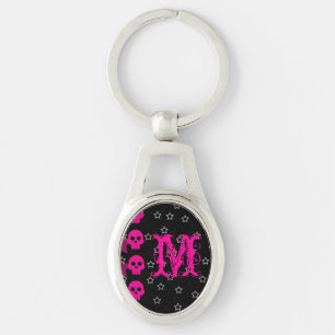 Girly Skull EMO Punk Rock Rocker Meisje Sleutelhan Sleutelhanger