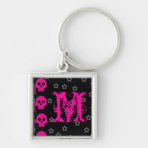 Girly Skull EMO Punk Rock Rocker Meisje Sleutelhan Sleutelhanger
